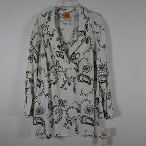 Ruby Rd Embroidered Tunic Top Women's Plus Size 2X Ivory Relaxed Fit